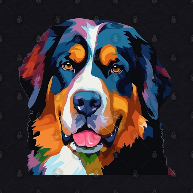 Bernese Mountain Dog - Bernese Mt Dog Colorful by Kudostees